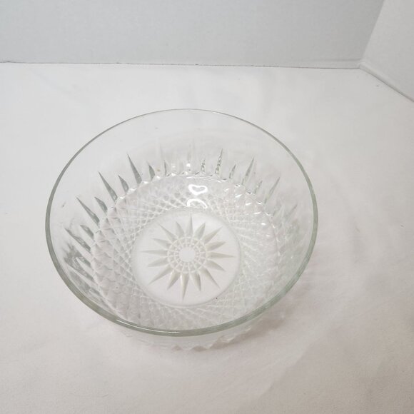 Vintage Arcopal France Diamant Stardust Crystal Glass Serving Salad Bowl - Picture 2 of 5
